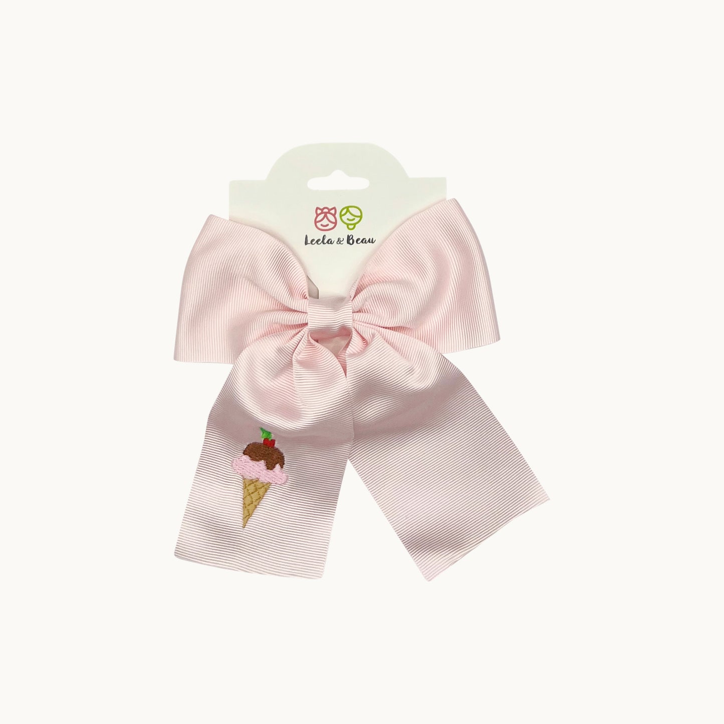 Embroidered Ice Cream Cone Monica Bow