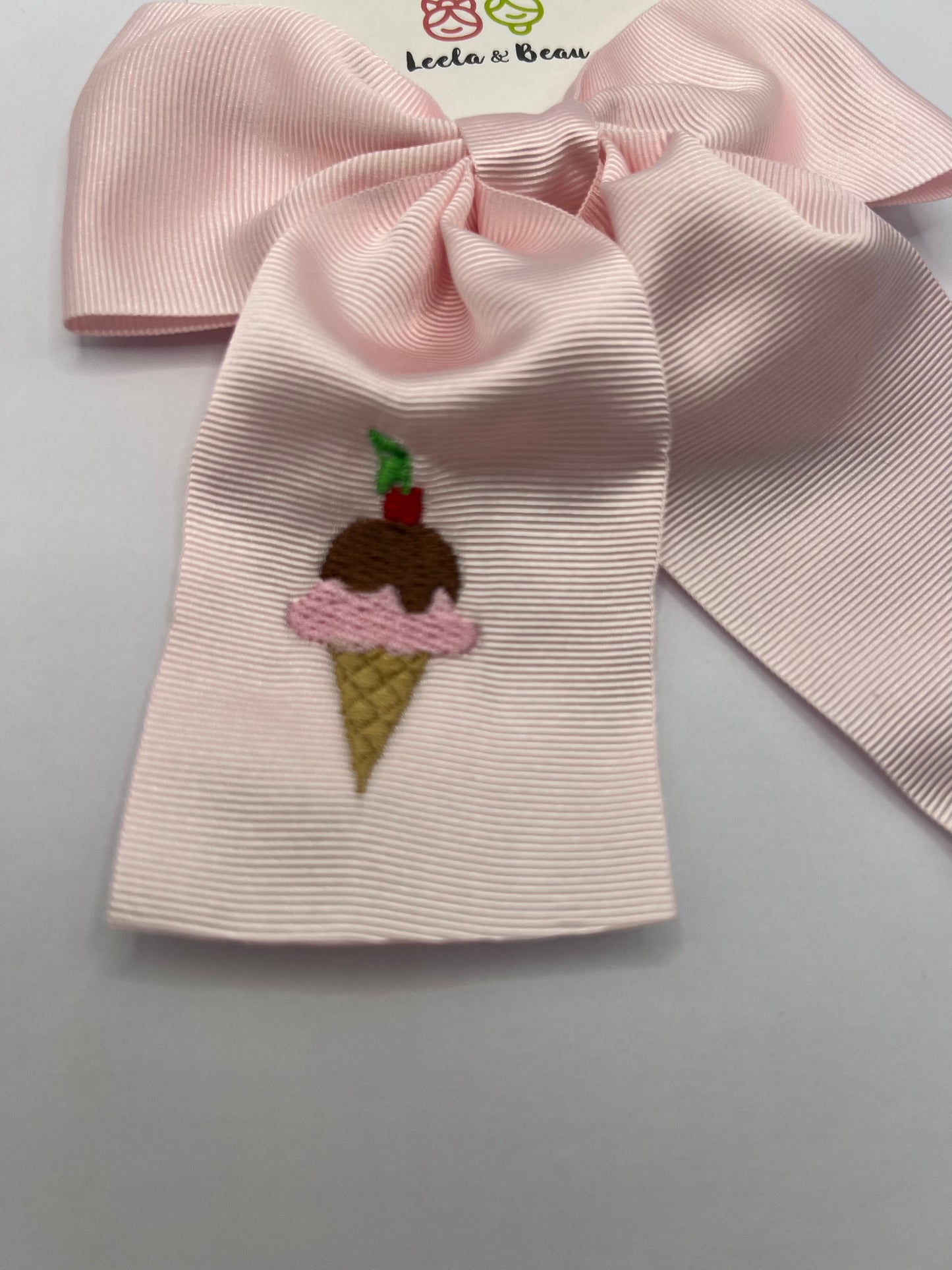 Embroidered Ice Cream Cone Monica Bow