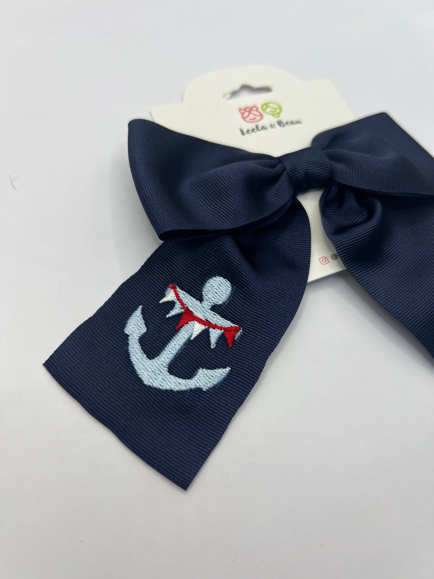 Embroidered Anchor Monica Bow