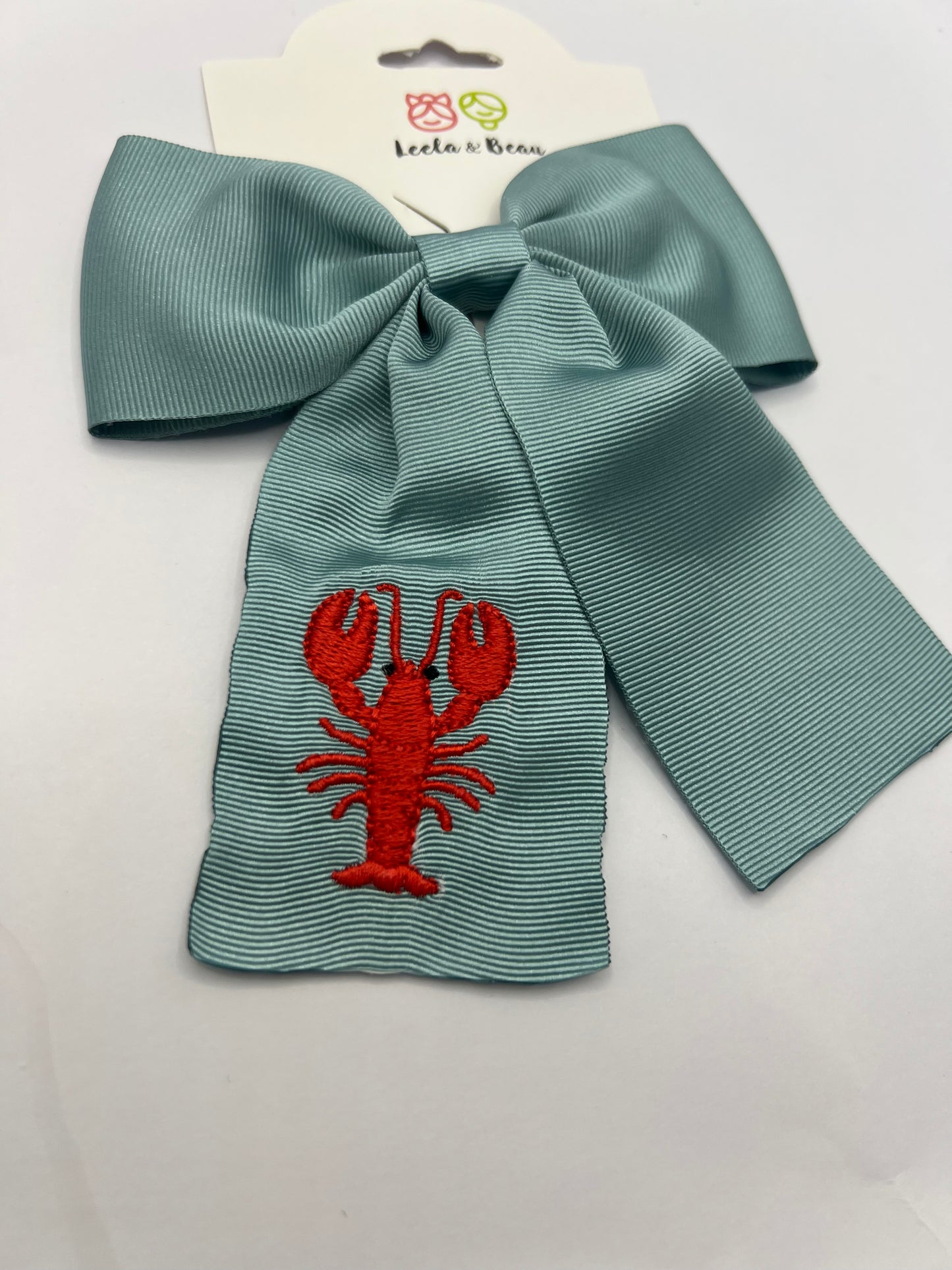 Embroidered Lobster Monica Bow