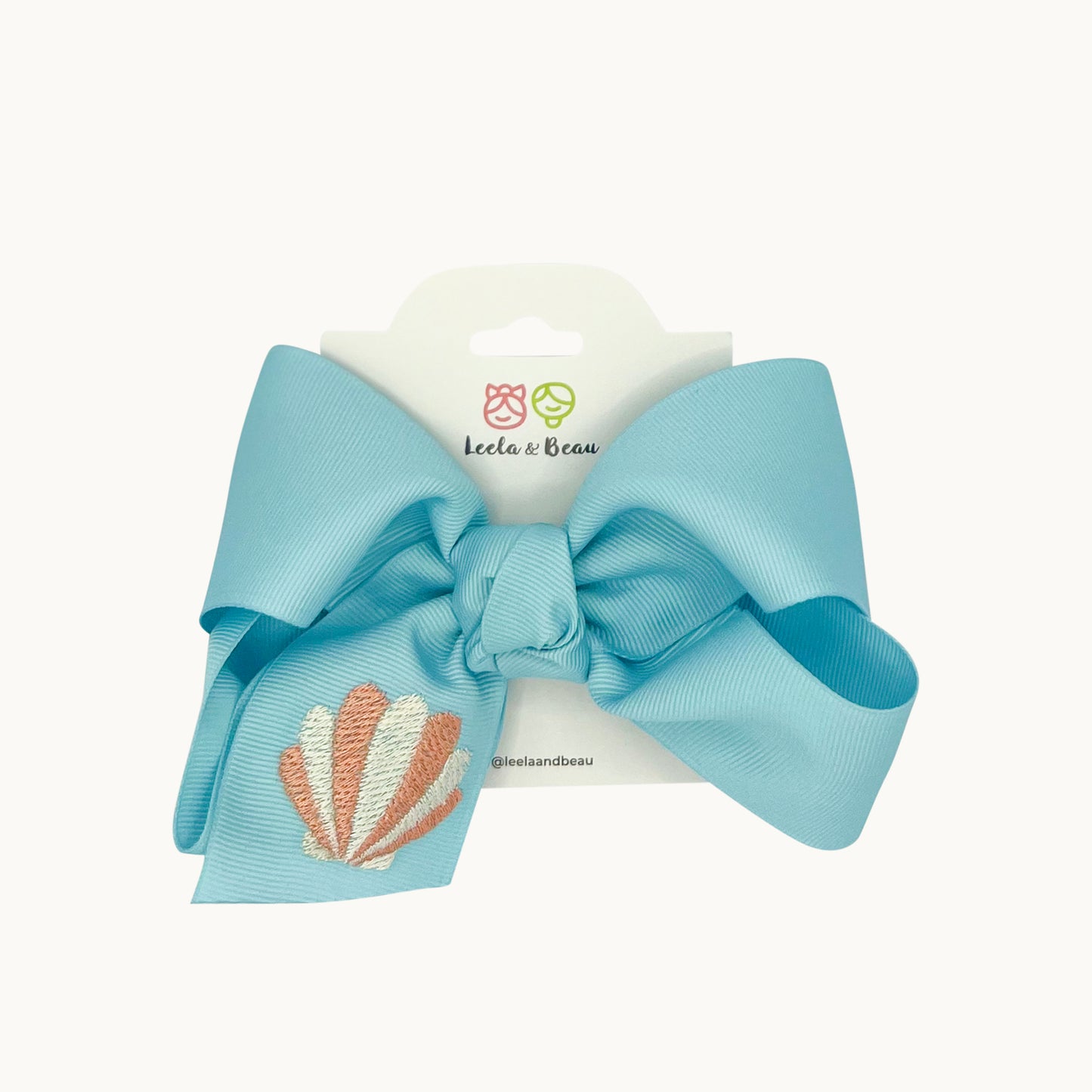 Embroidered Shell Straight Edge Boutique Bow