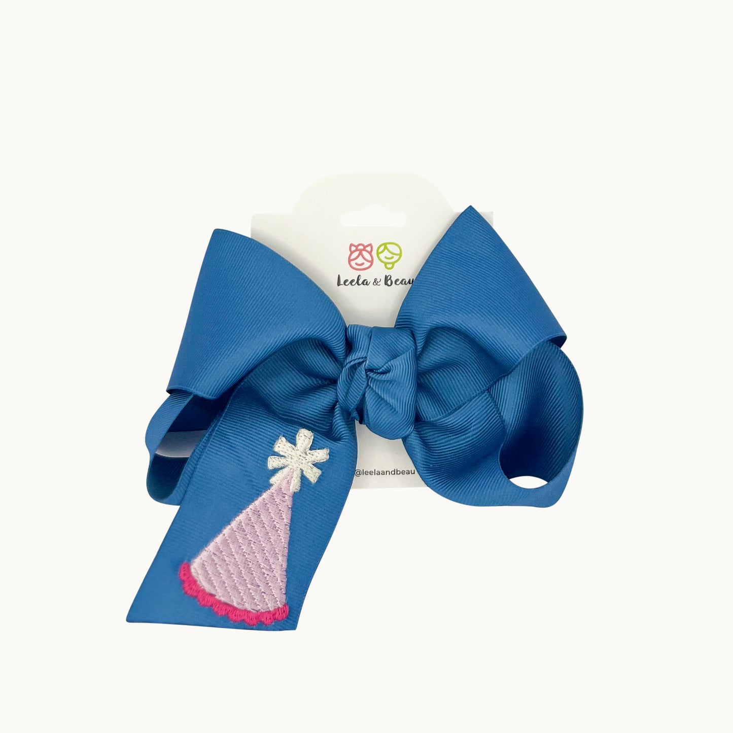 Embroidered Party Hat Straight Edge Boutique Bow