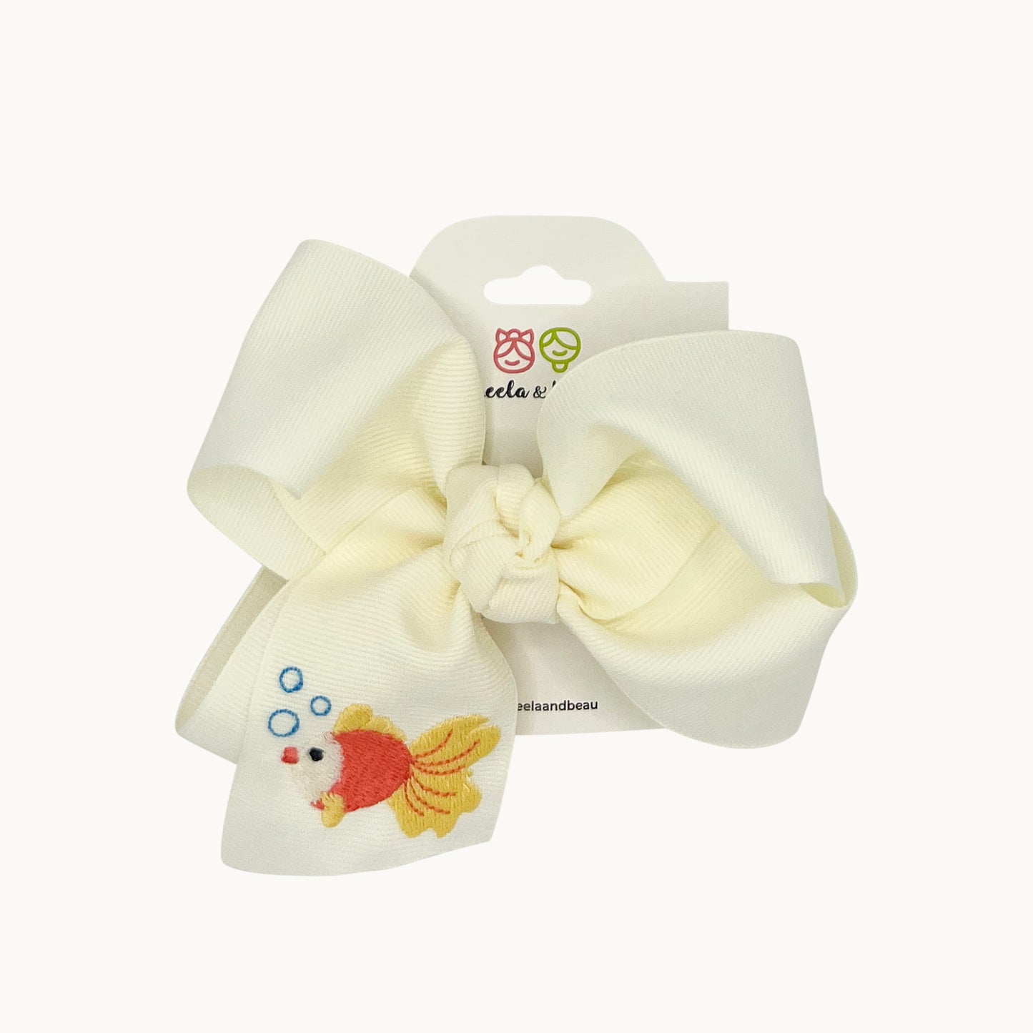 Embroidered Fish Straight Edge Boutique Bow