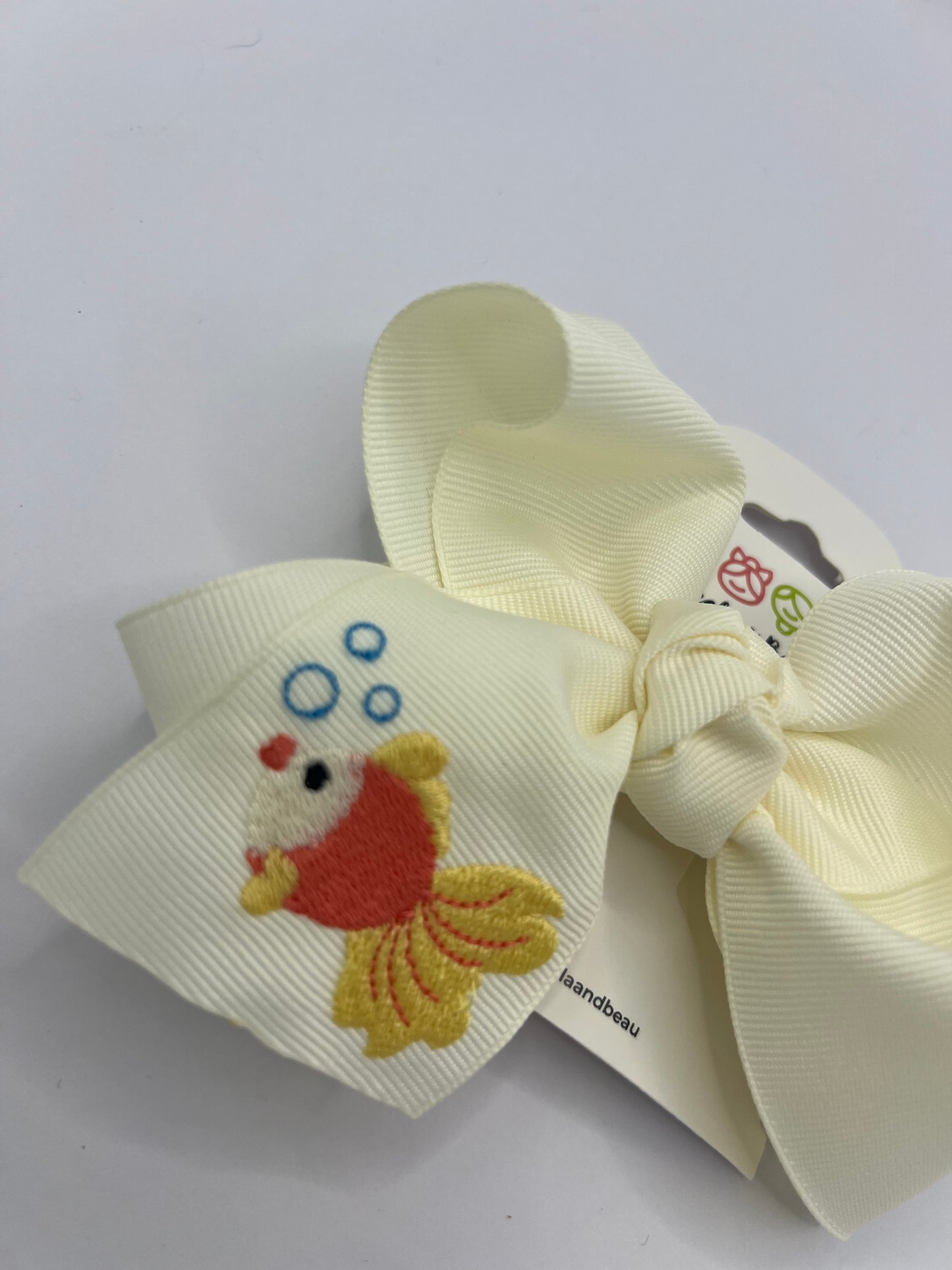 Embroidered Fish Straight Edge Boutique Bow