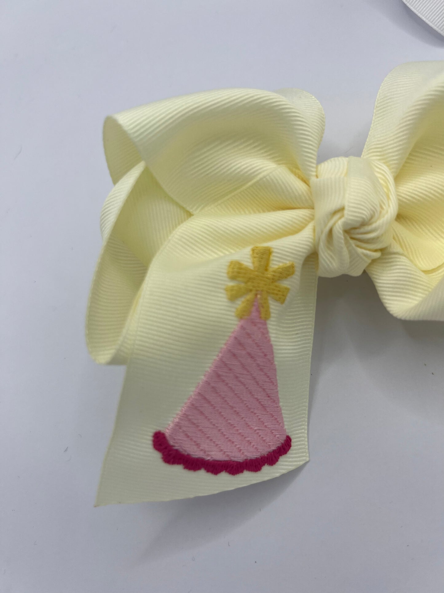 Embroidered Party Hat Straight Edge Boutique Bow