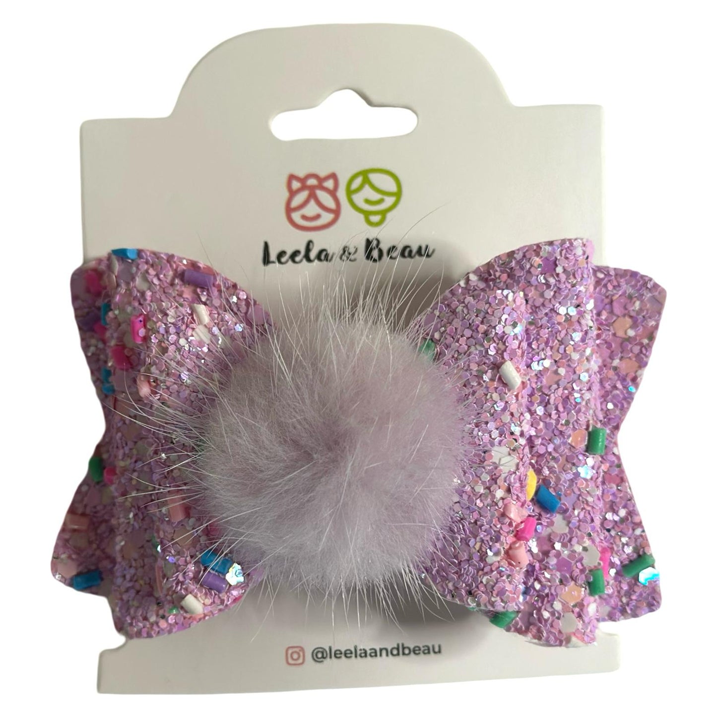 The Glitter and Sprinkles Princess Bow with Pompom