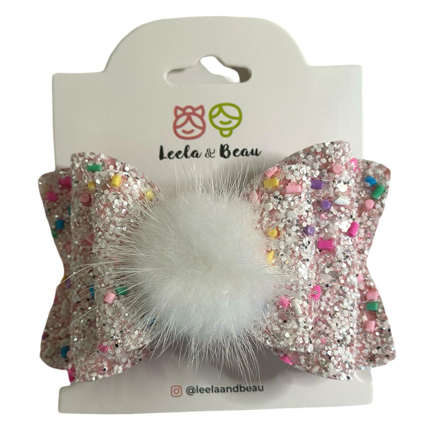 The Glitter and Sprinkles Princess Bow with Pompom