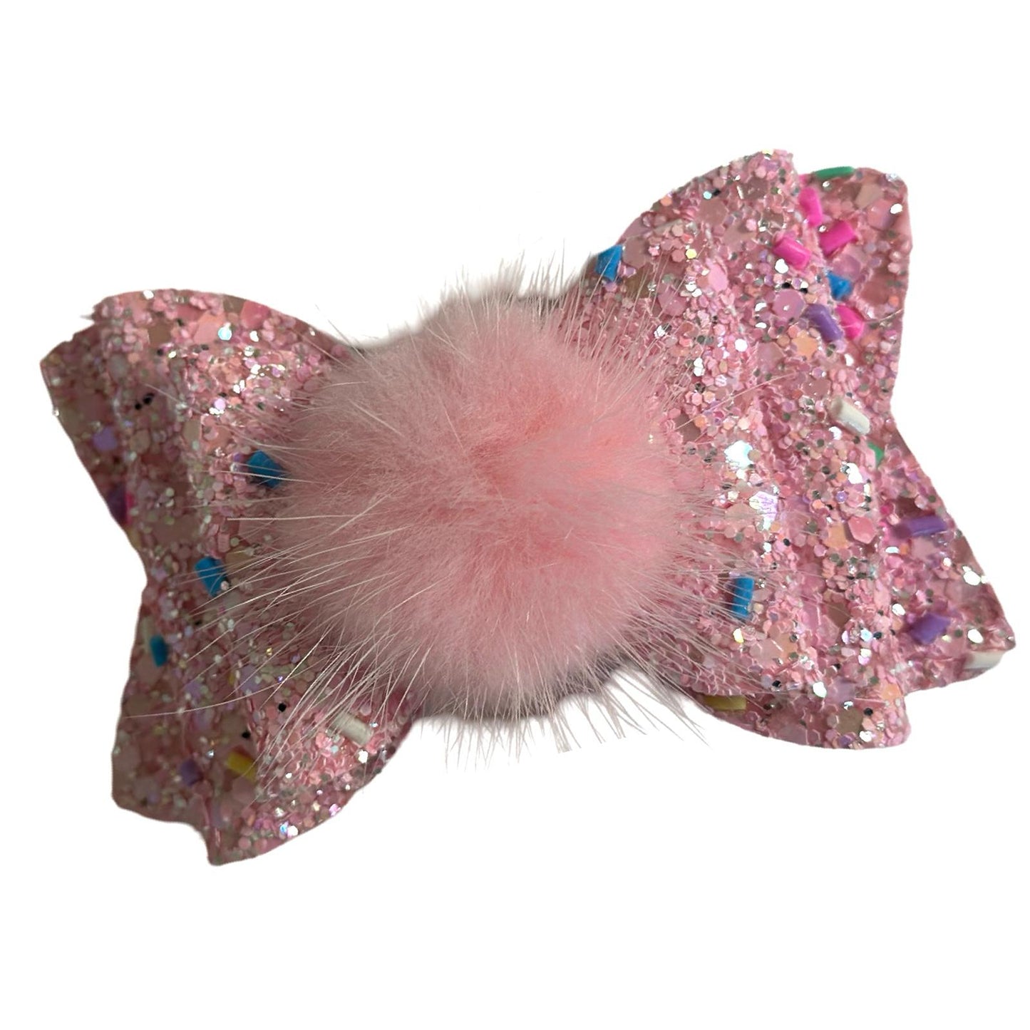 The Glitter and Sprinkles Princess Bow with Pompom