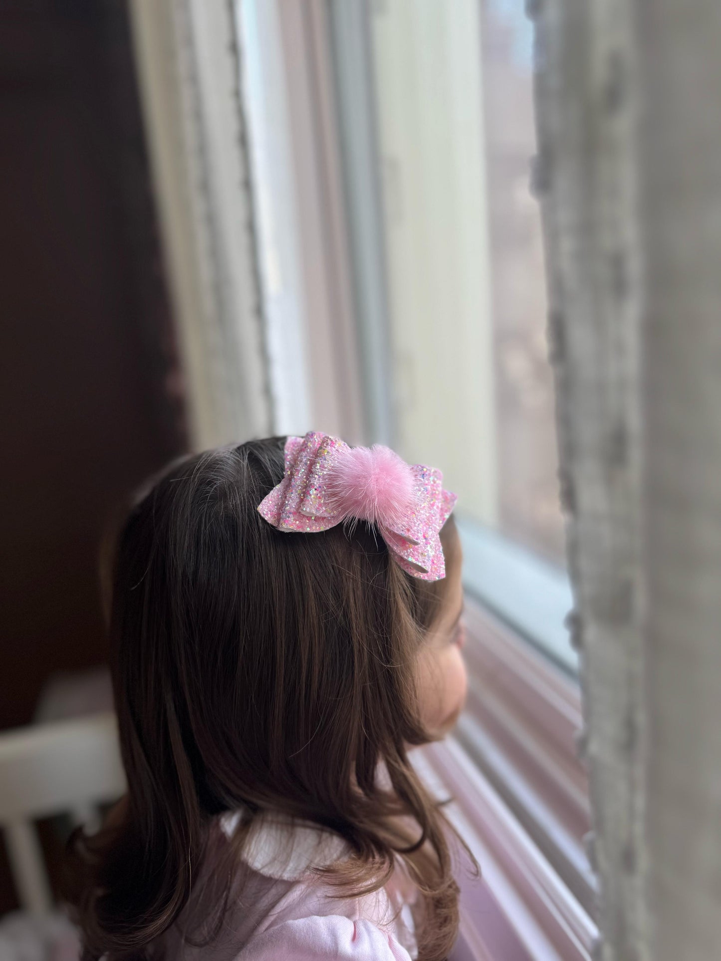 The Glitter and Sprinkles Princess Bow with Pompom