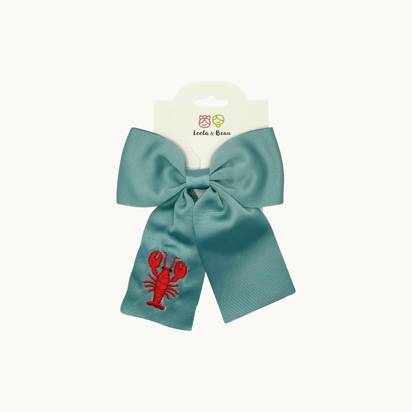 Embroidered Lobster Monica Bow