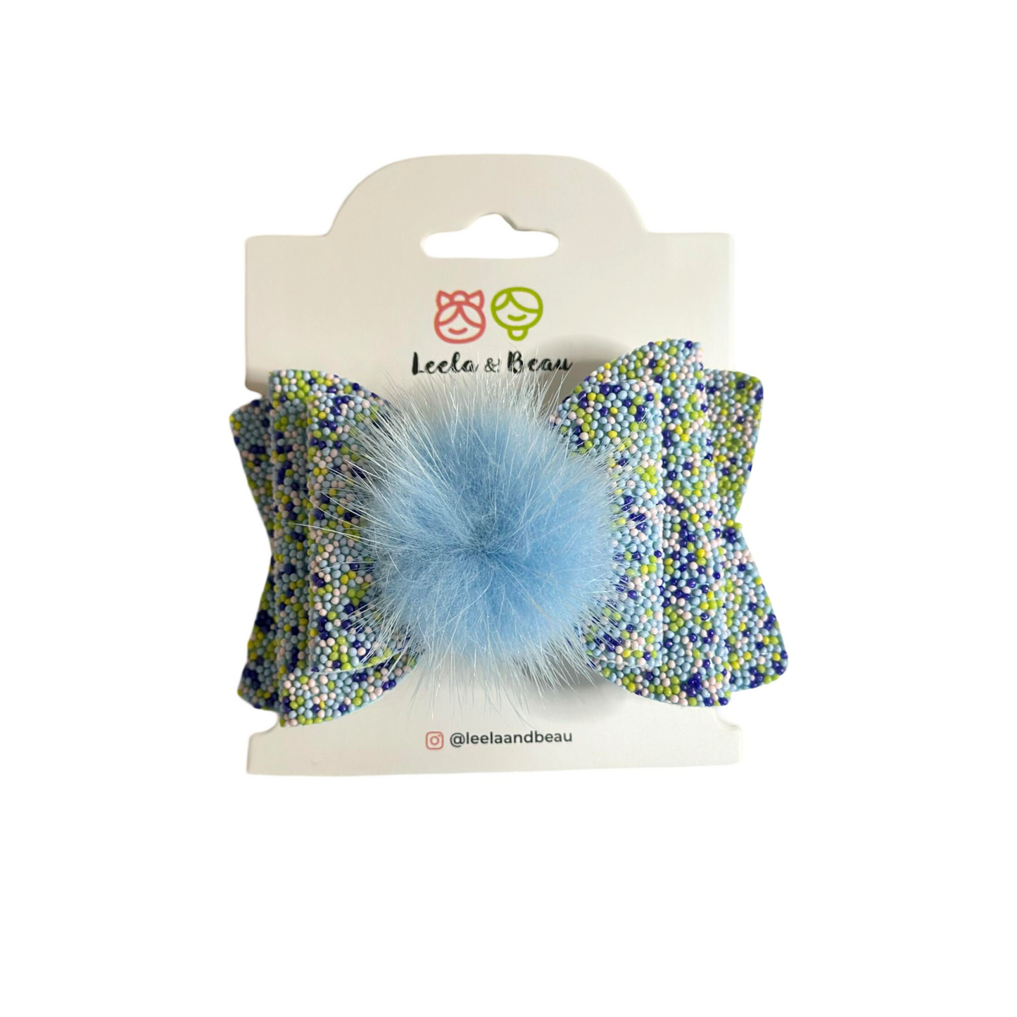 The Beaded Sprinkles Princess Bow with Pompom