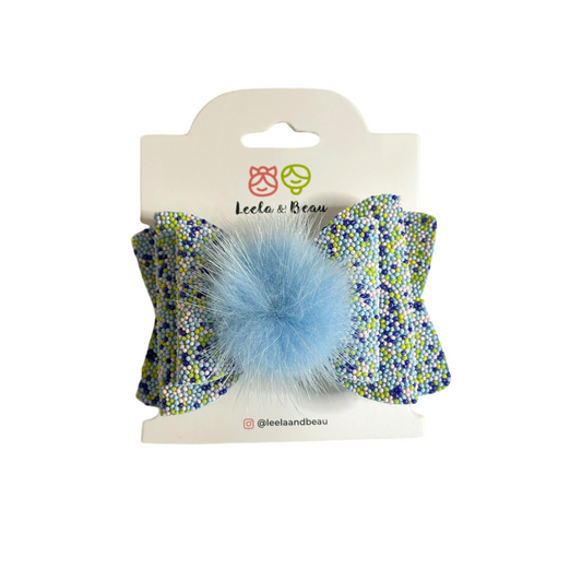 The Beaded Sprinkles Princess Bow with Pompom