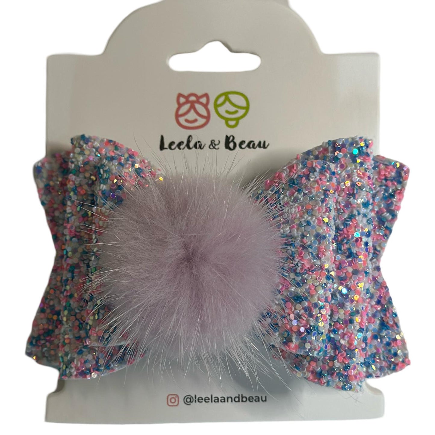 The Glitter Princess Bow with Pompom