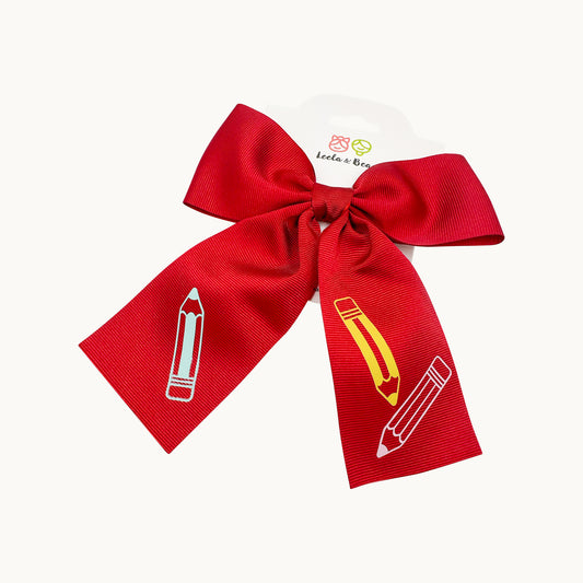 Back 2 School Vinyl Monica Hair Bow